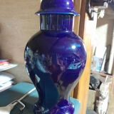 Vase with lid Blue porcelain vase ht 30 cm -