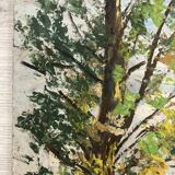 Oil on panel vintage green landscape