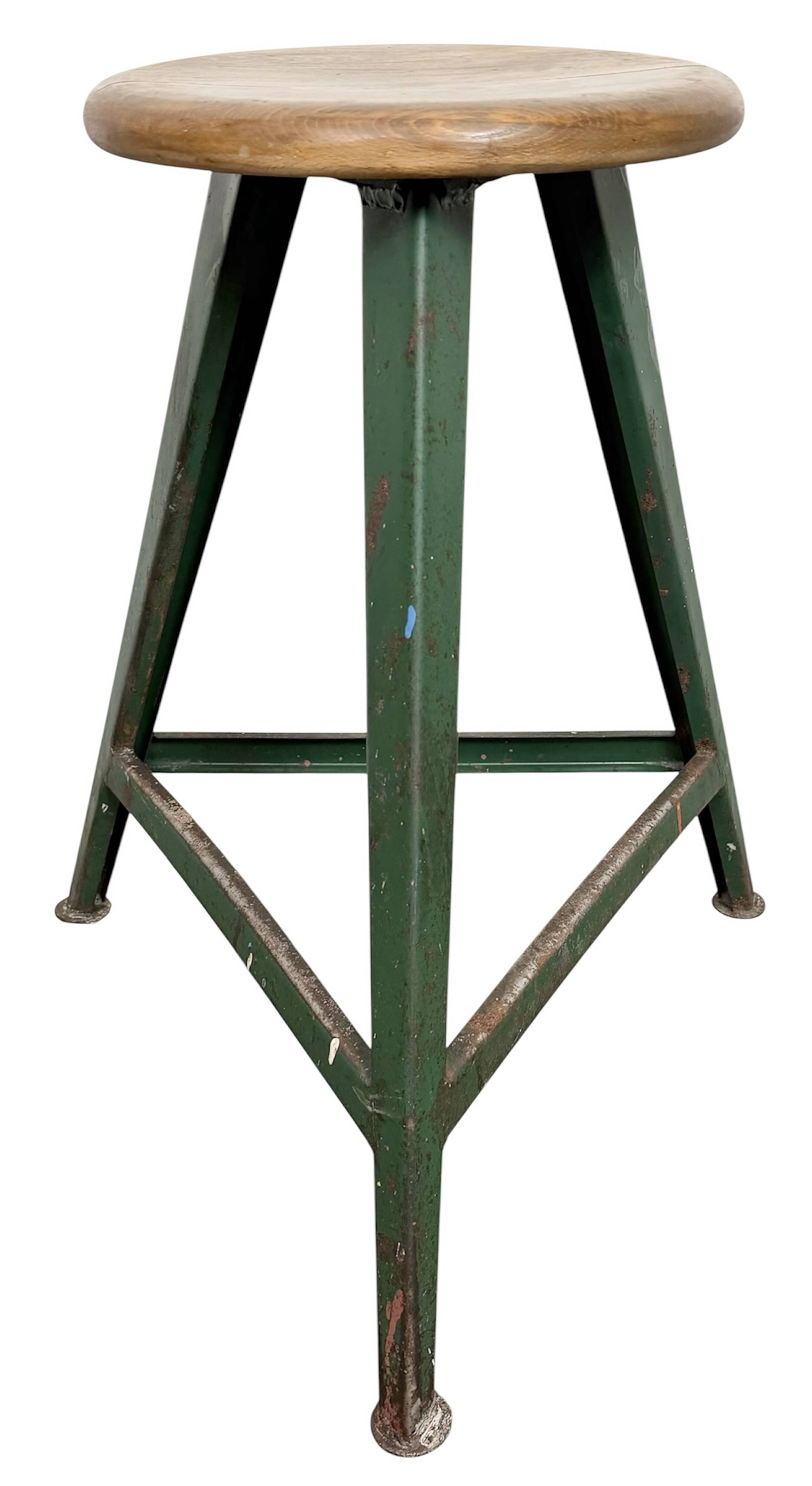 Green Industrial Workshop Stool, 1960s