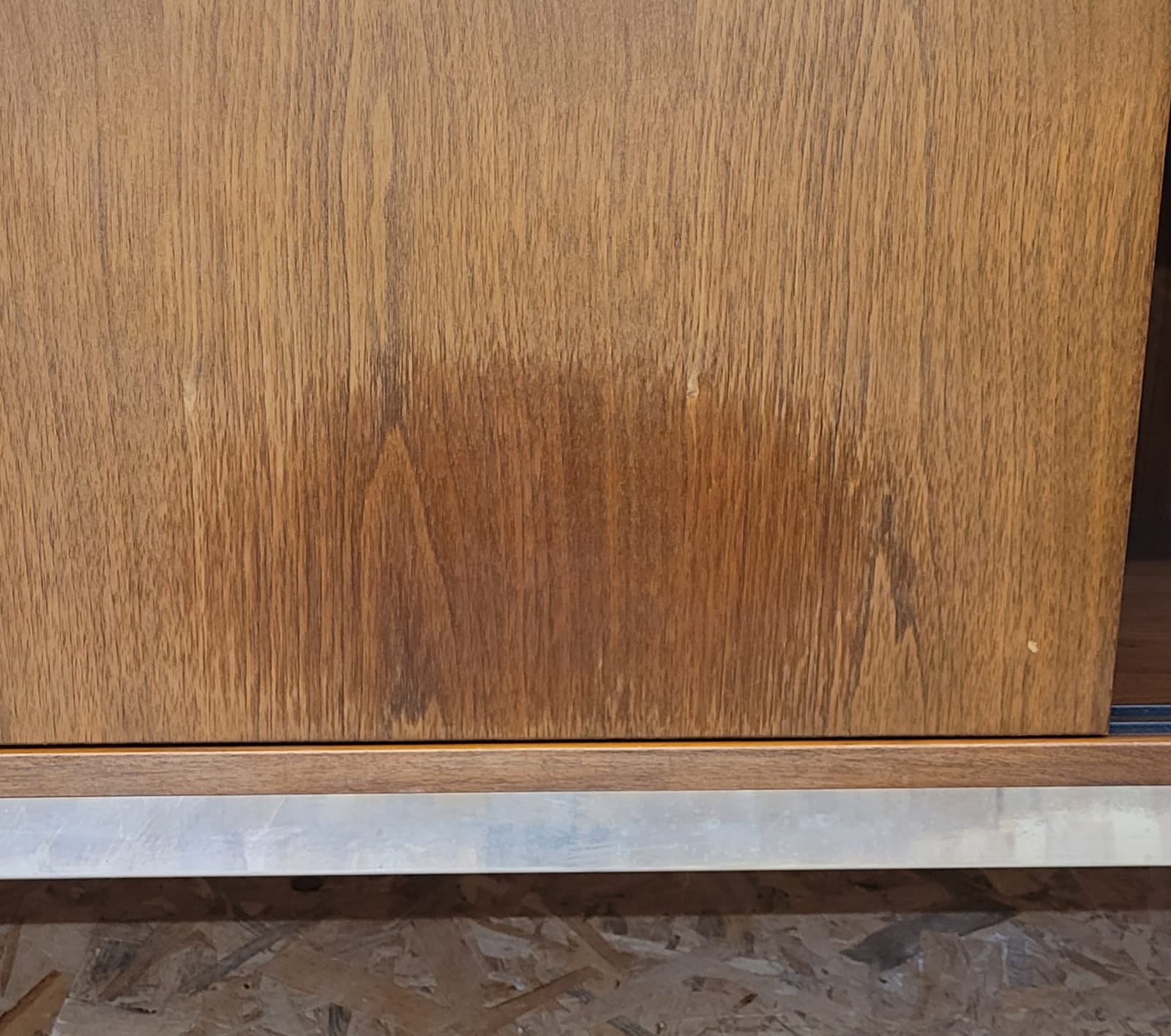 Meuble enfilade bois métal chromé
