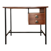 Bureau vintage bois métal design année 1950