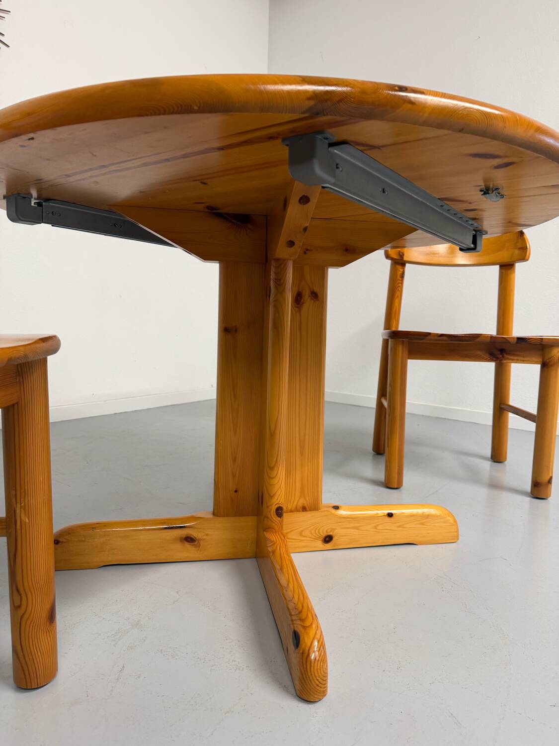 Vintage solid pine table, Scandinavian design by Rainer Daumiller, 1970s