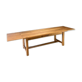 Restored antique farmhouse table in solid elm