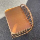 Rattan side table