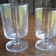 6 old luminarc transparent foot glasses