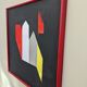 Mid-Century Modern "Dimension" Swedish Vintage Abstract Oil Painting, Framed