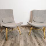 Restored pair of armchairs by Miroslav Navratil