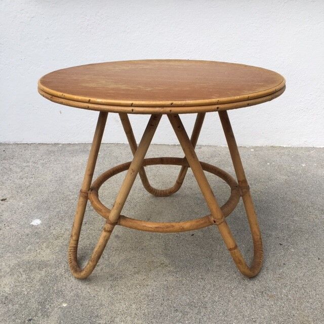 Rattan side table