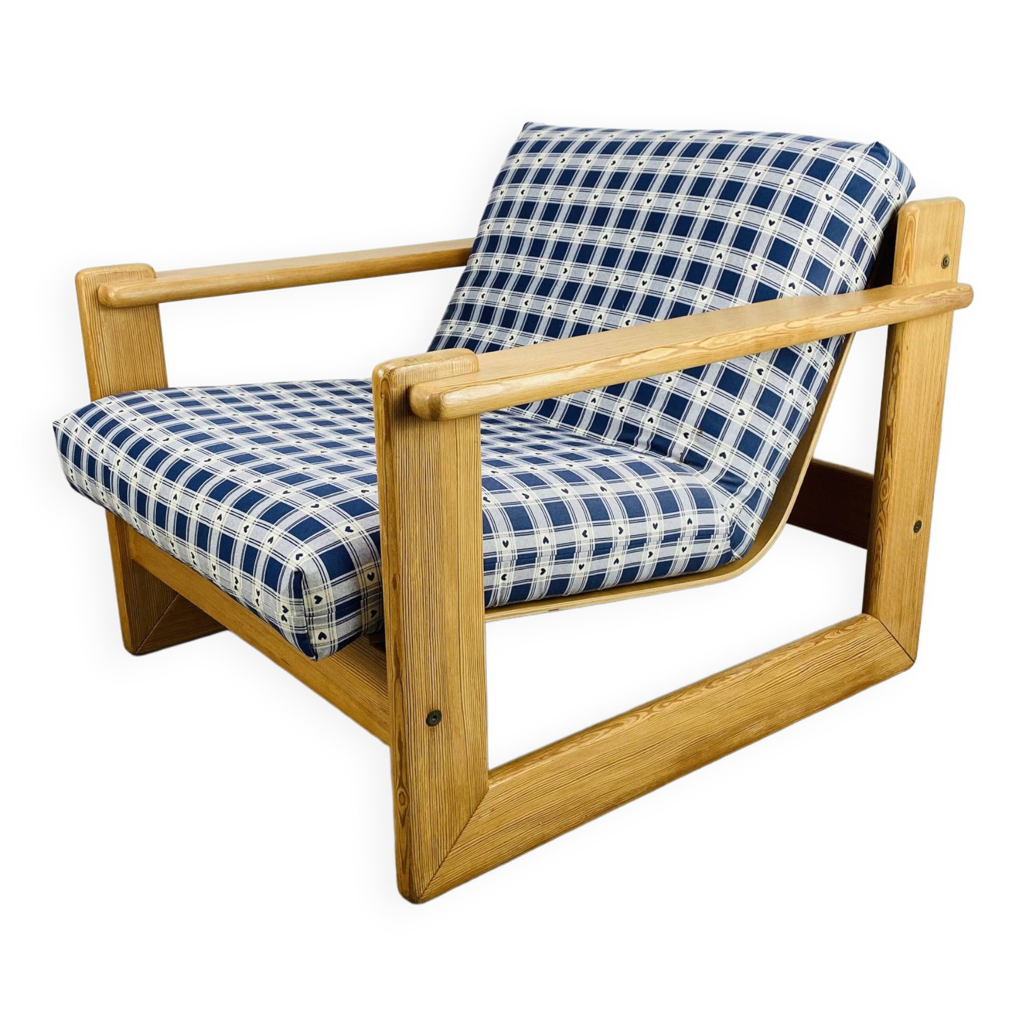 Armchair pine 70s chalet style