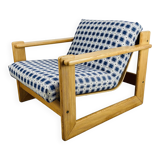 Armchair pine 70s chalet style