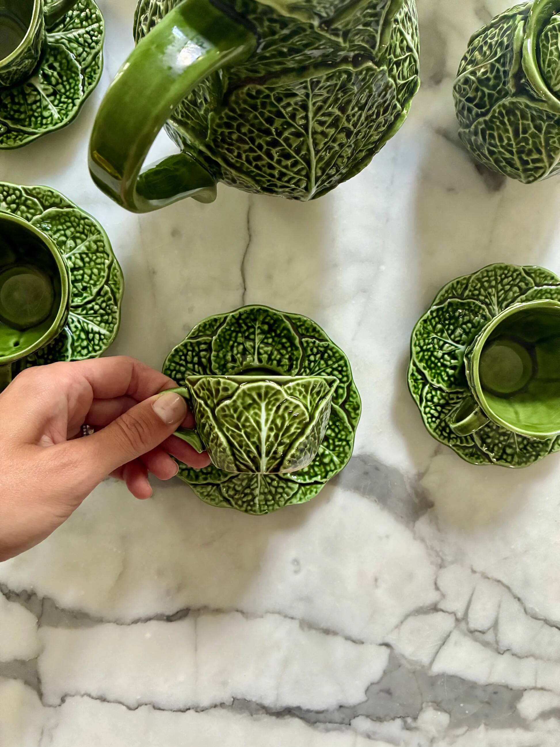 “Choux” coffee service in slip - Caldas da Rainha, Portugal - 1950/1960.