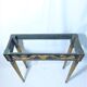 19th century Louis XVI style console table in black and gold with white marble shelf