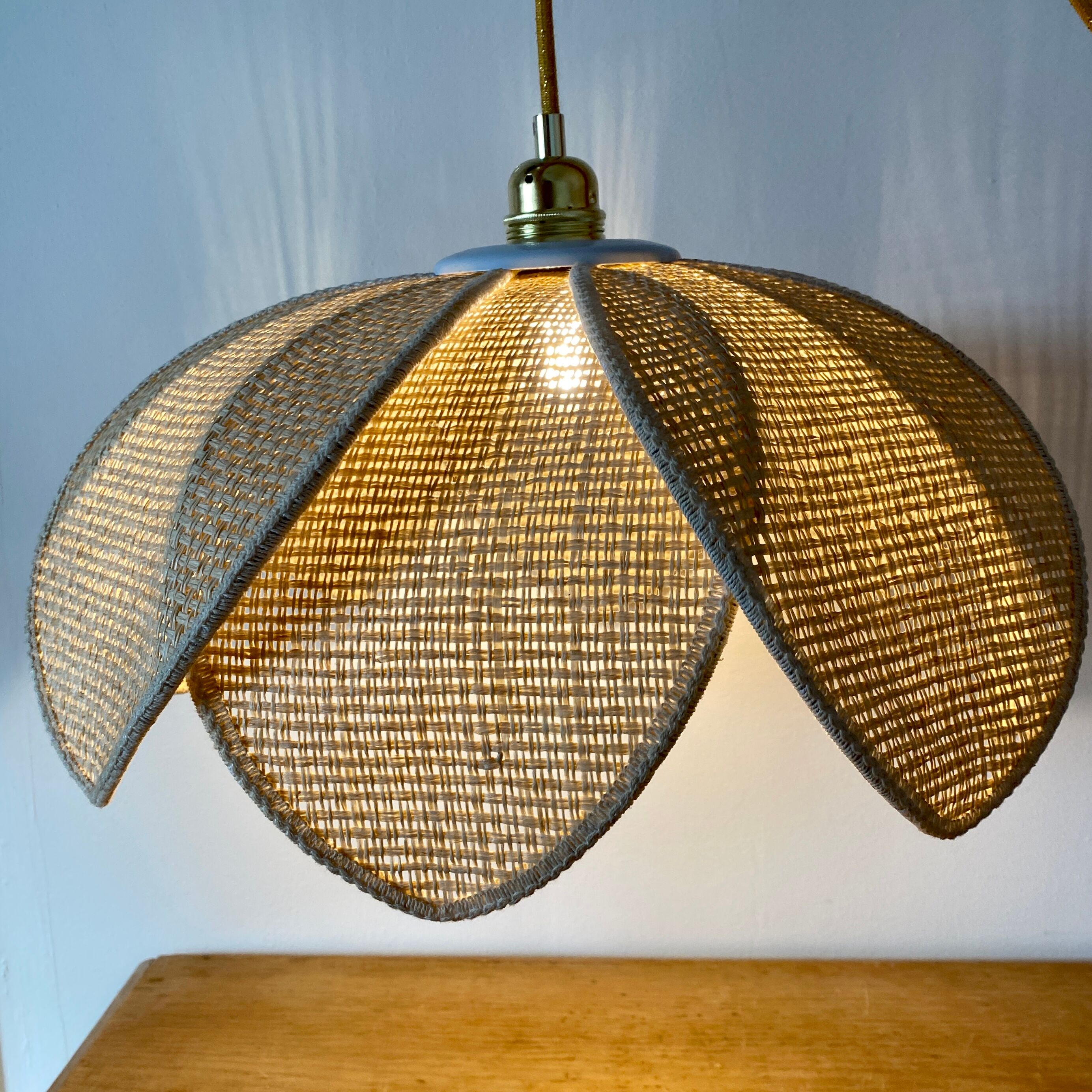 Vintage lotus flower pendant lamp