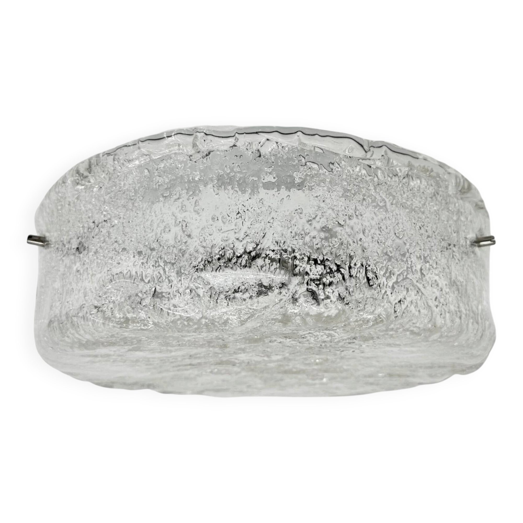 Mid-century design ice Murano glass ceiling lamp, 1970s