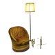 Tripod floor lamp in gilded bronze