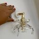 Vintage glass lampshade wall lamp with antique tassels