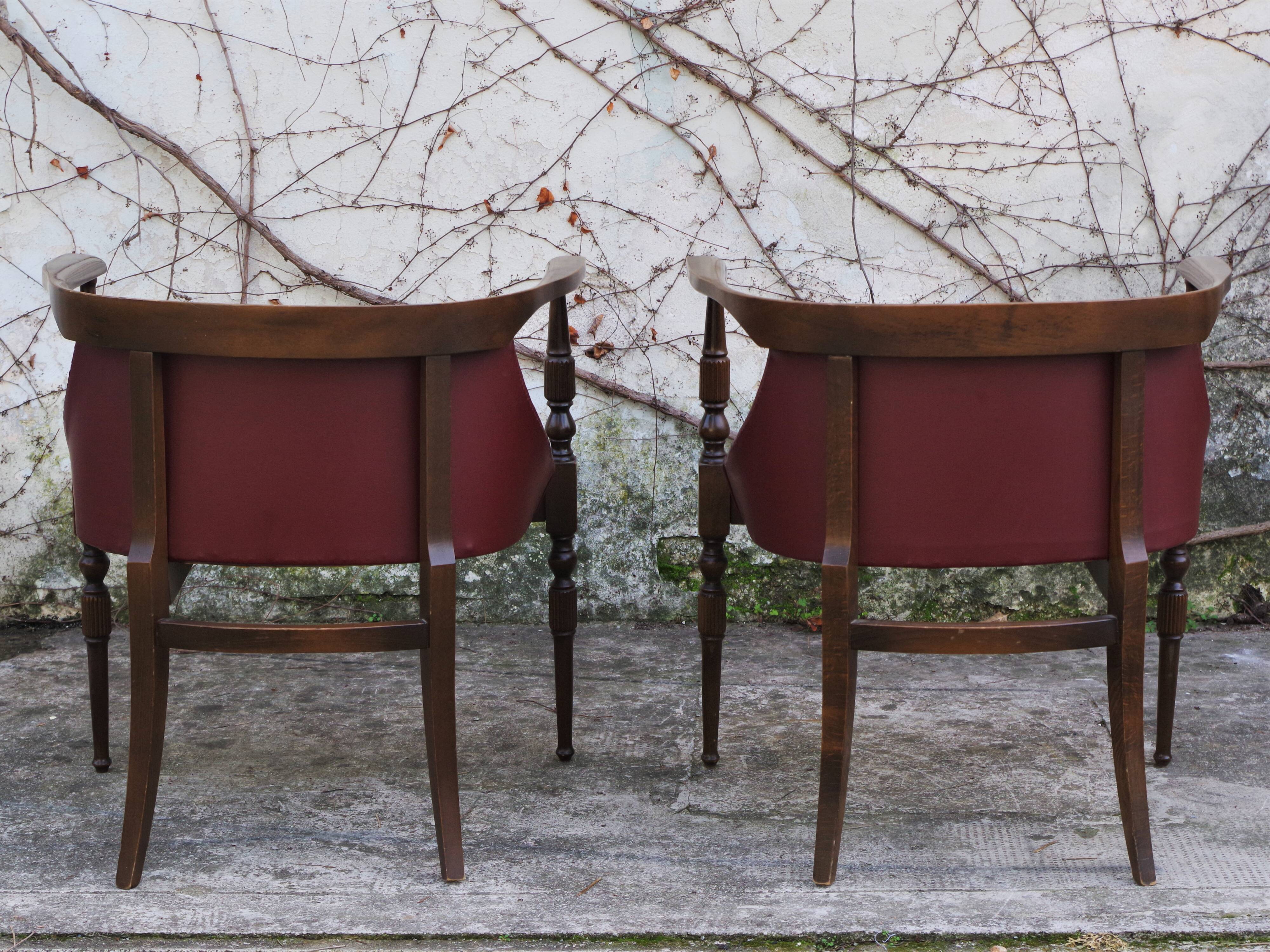 Wooden office chairs, 1950s, set of 2