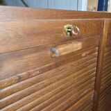 Antique double curtain oak cabinet