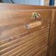 Antique double curtain oak cabinet