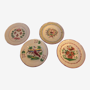 4 Saint-Clément earthenware plates