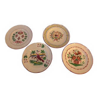 4 Saint-Clément earthenware plates