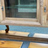 Vitrine vaisselier vintage en bois massif art déco 1940