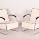 Pair of white Bauhaus armchairs - 1930s Czechia