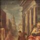 Antique painting Jesus and Herod from 17th century