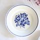Set of 6 Badonviller flat plates, vintage French, authentic, rare, countryside