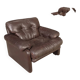 Pair of brown leather armchairs "Coronado"