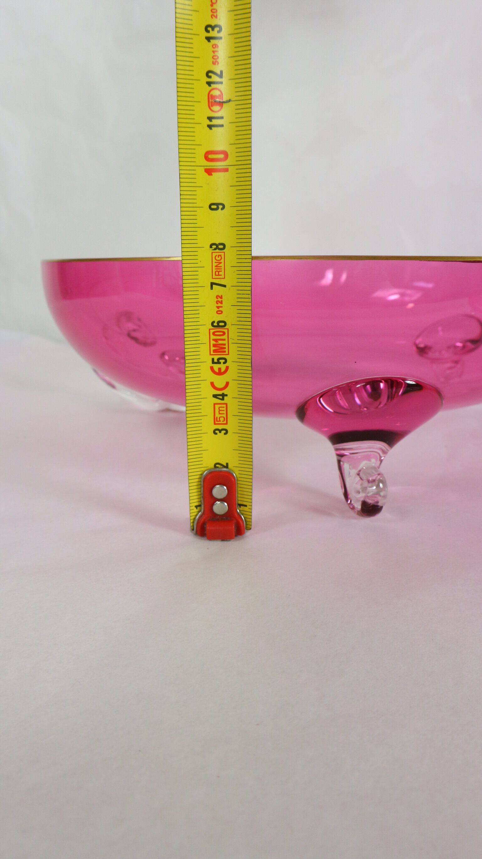 Vintage glasses service cup pink for 7 with service bowl