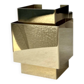 Cubical brass wall light