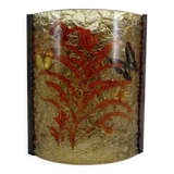 Corner wall light from the potters of Accolay in patinated copper and fractal resin,
