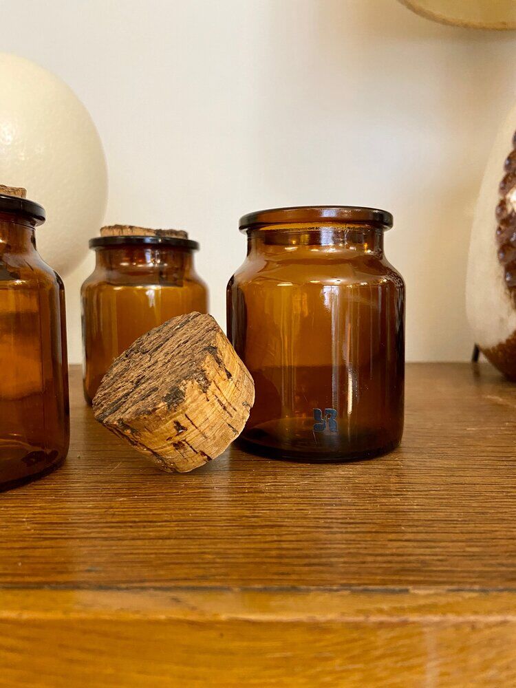 Brown glass jar