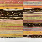 10x11 Yellow & Brown Ethnic Vintage Kilim Rug, 326x350Cm