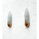 Paire d'appliques en laiton et opaline, Italie 1980