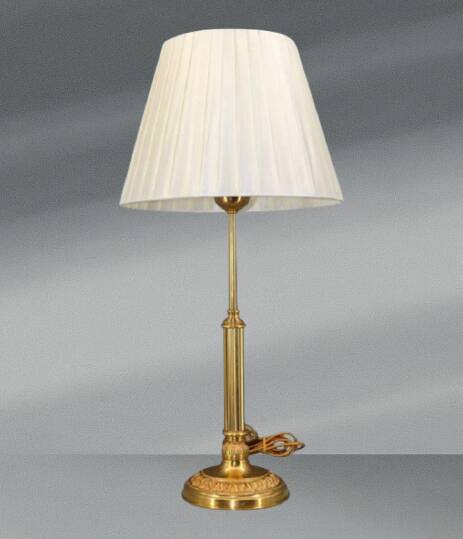Bronze Gilt Bouillotte Lamp with Pleated Shade