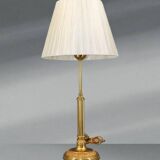 Bronze Gilt Bouillotte Lamp with Pleated Shade