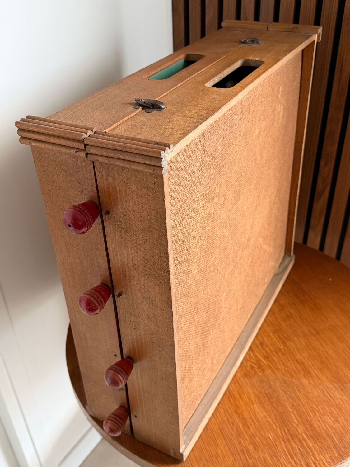 Vintage wooden folding foosball table