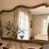 Large old gilded leaf mirror 131x76