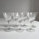 Set of 7 chiseled crystal glasses