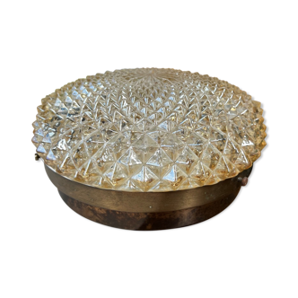 Vintage ceiling lamp in round glass
