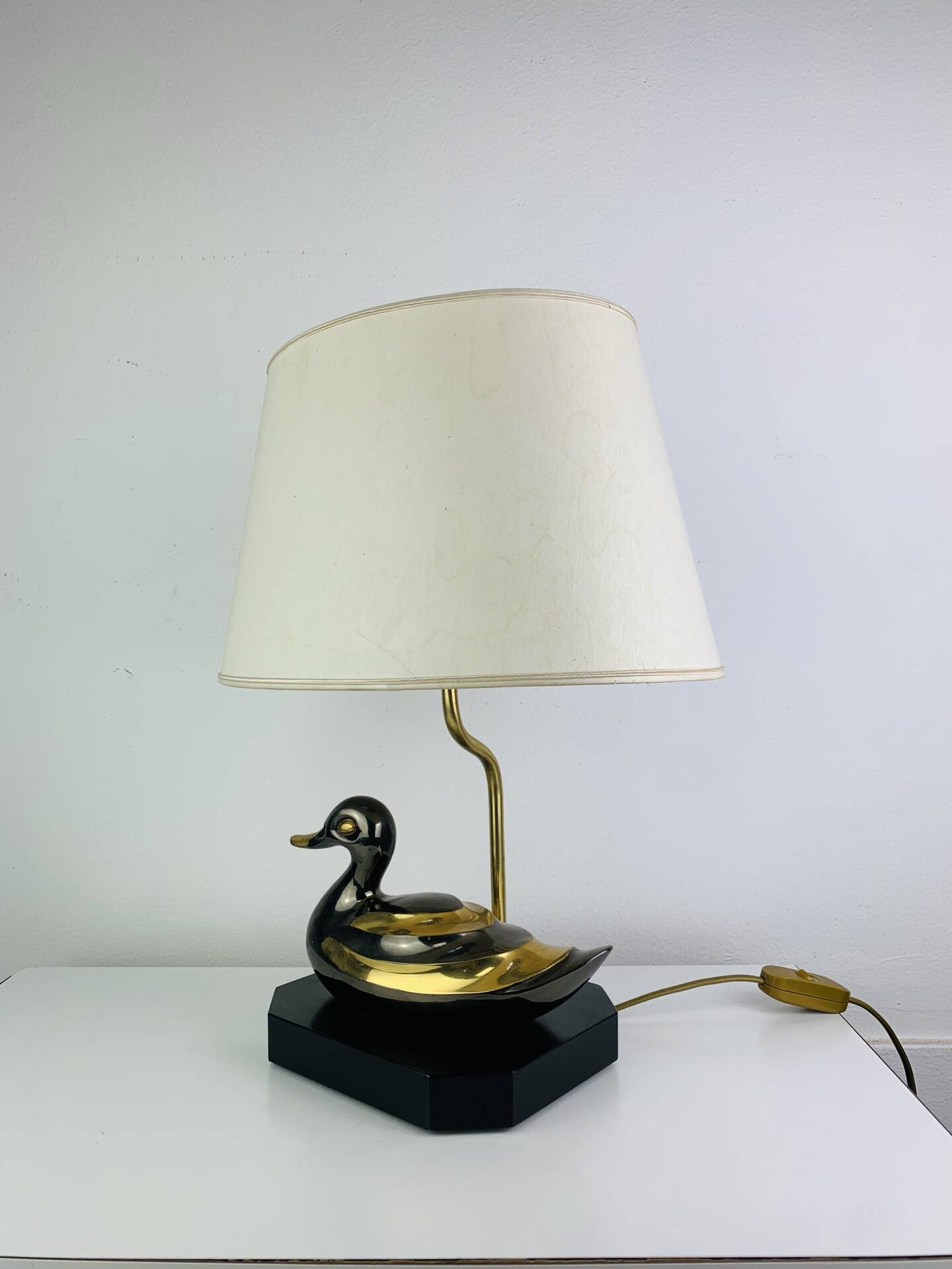 Lampe canard en laiton vintage