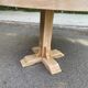Vintage round Barrois dining table renovated in solid oak and ceramic
