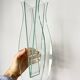 Vintage Sculptural Glass Vase – Geometric Minimalist Design, Italy 1980s