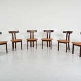 Ensemble de 8 chaises T, style scandinave, années 1960