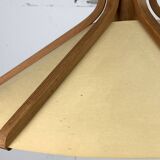 Midcentury teak and perkament pendant by Temde Leuchten, 1970s