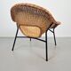 Vintage Rattan Lounge Chair with Tube Frame by Dirk van Sliedregt for Gebroeders Jonkers, 1960s