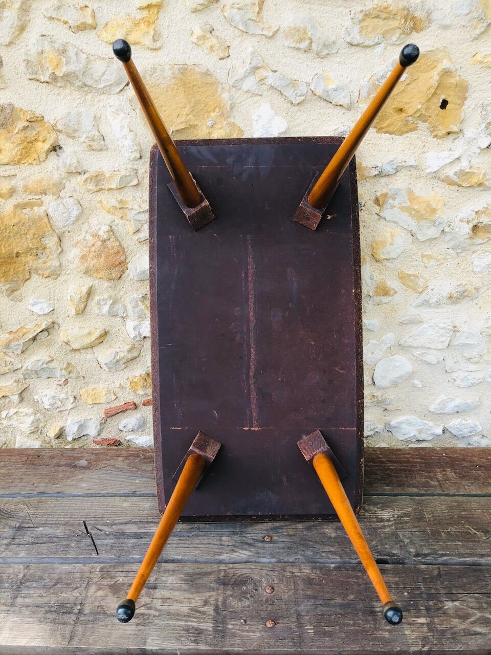 Vintage blond wood coffee table, Circa 60