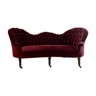 period velvet sofa, restored